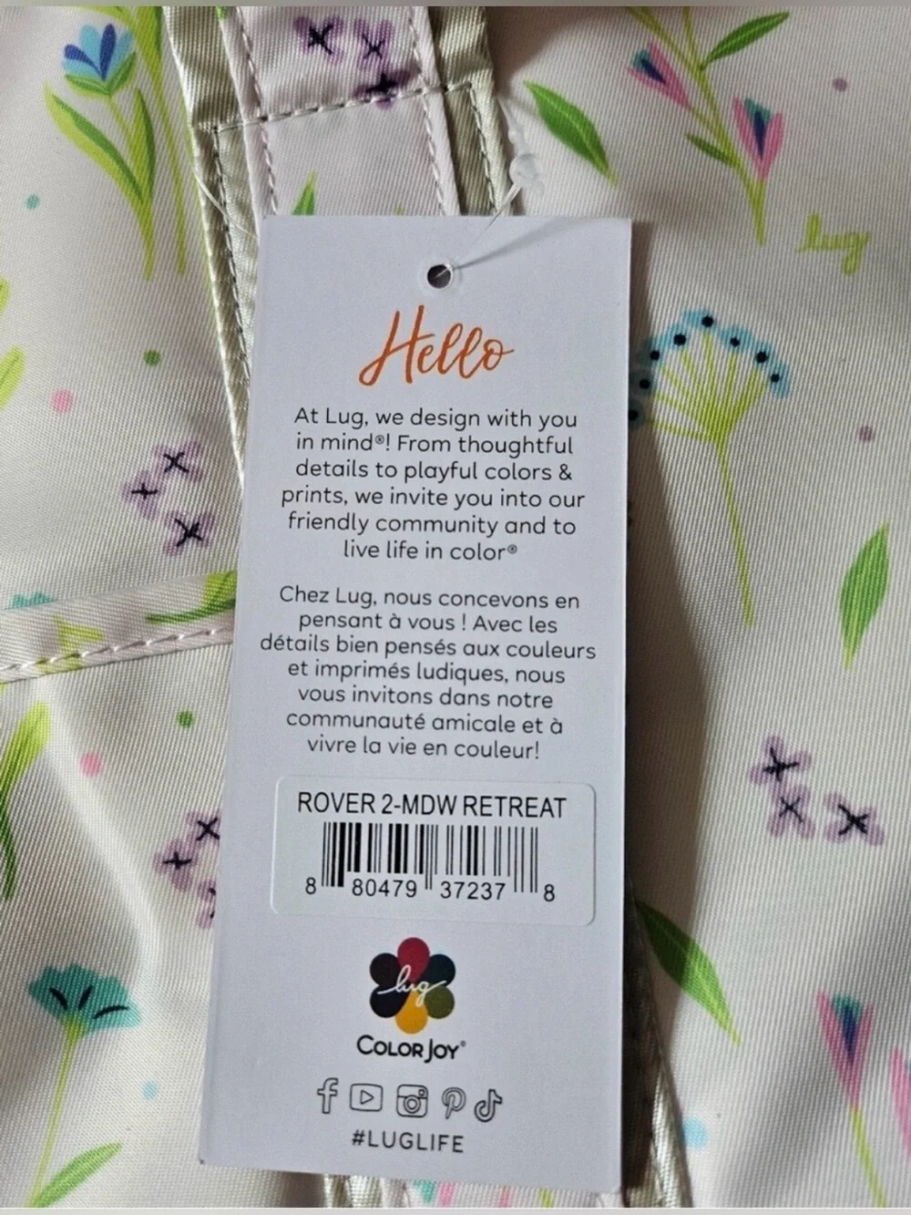 Lug Rover 2 Tote Bag NWT. Meadow Retreat. BEAUTY